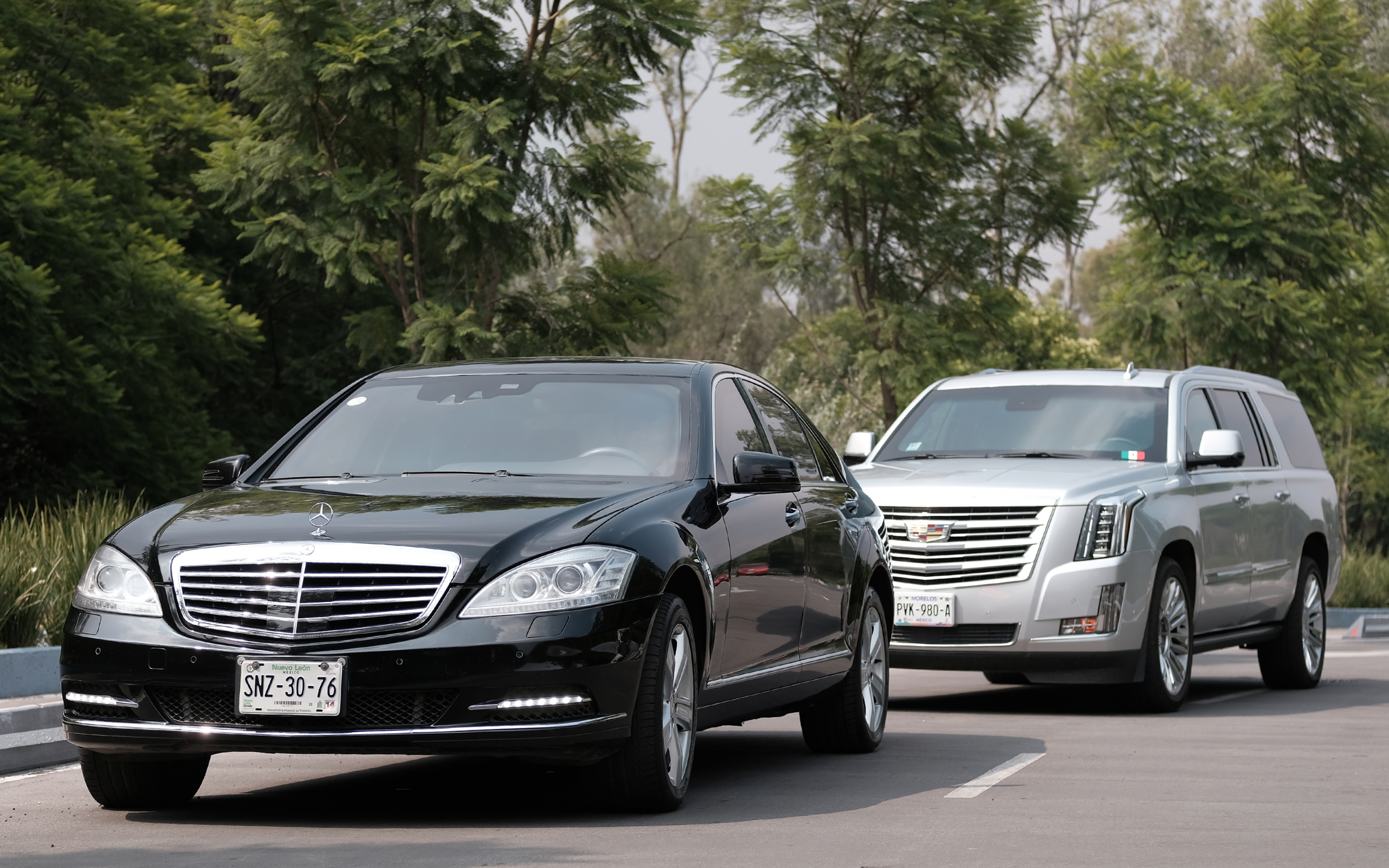 row of luxury vehicles transporting successful customers